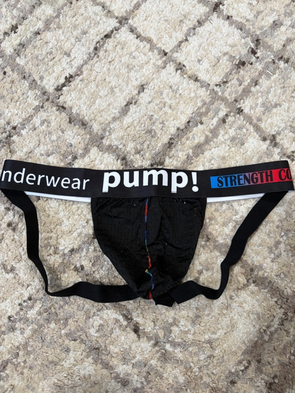 Pride Men's Black Jockstrap with Branded Waistband